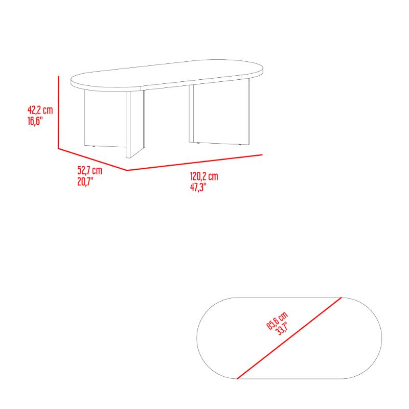 Mesa de Centro Tendy, Fresno Europeo, con espacio para ubicar objetos