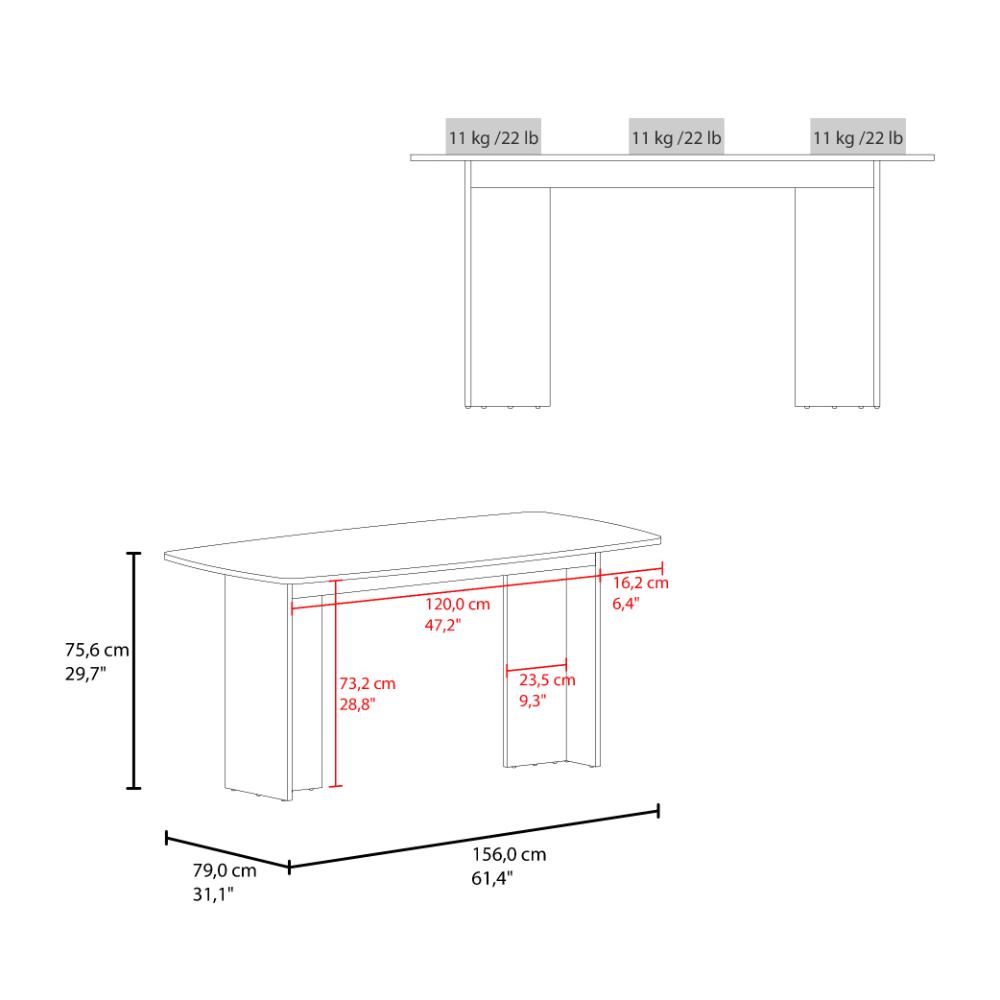 Mesa para Comedor Bangok, Positano, con Diseño Práctico y Funcional, No Incluye Sillas