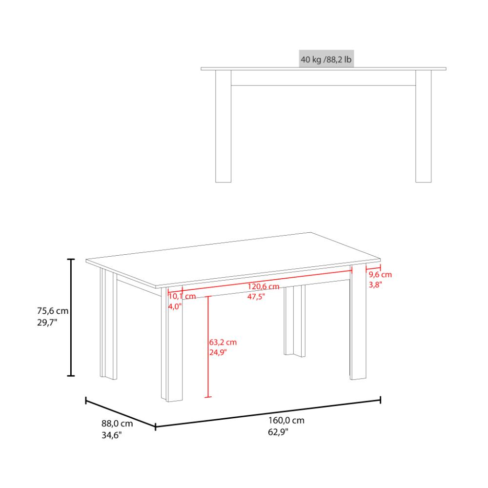 Mesa para Comedor Estrella 160, Positano, para Cuatro Puestos, No Incluye Sillas