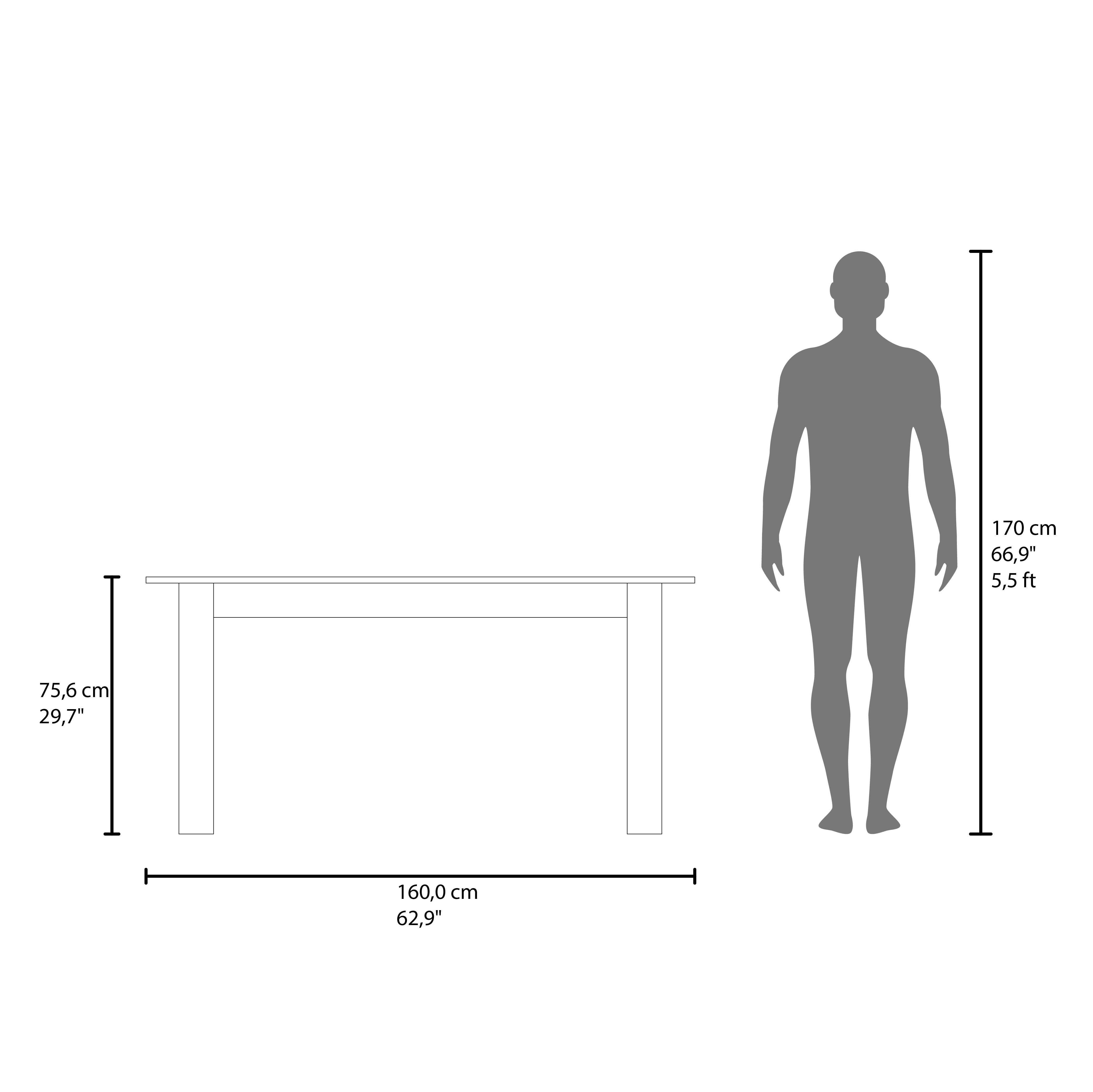 Mesa para Comedor Estrella 160, Avellana, con Espacio para Cuatro Personas, No Incluye Sillas