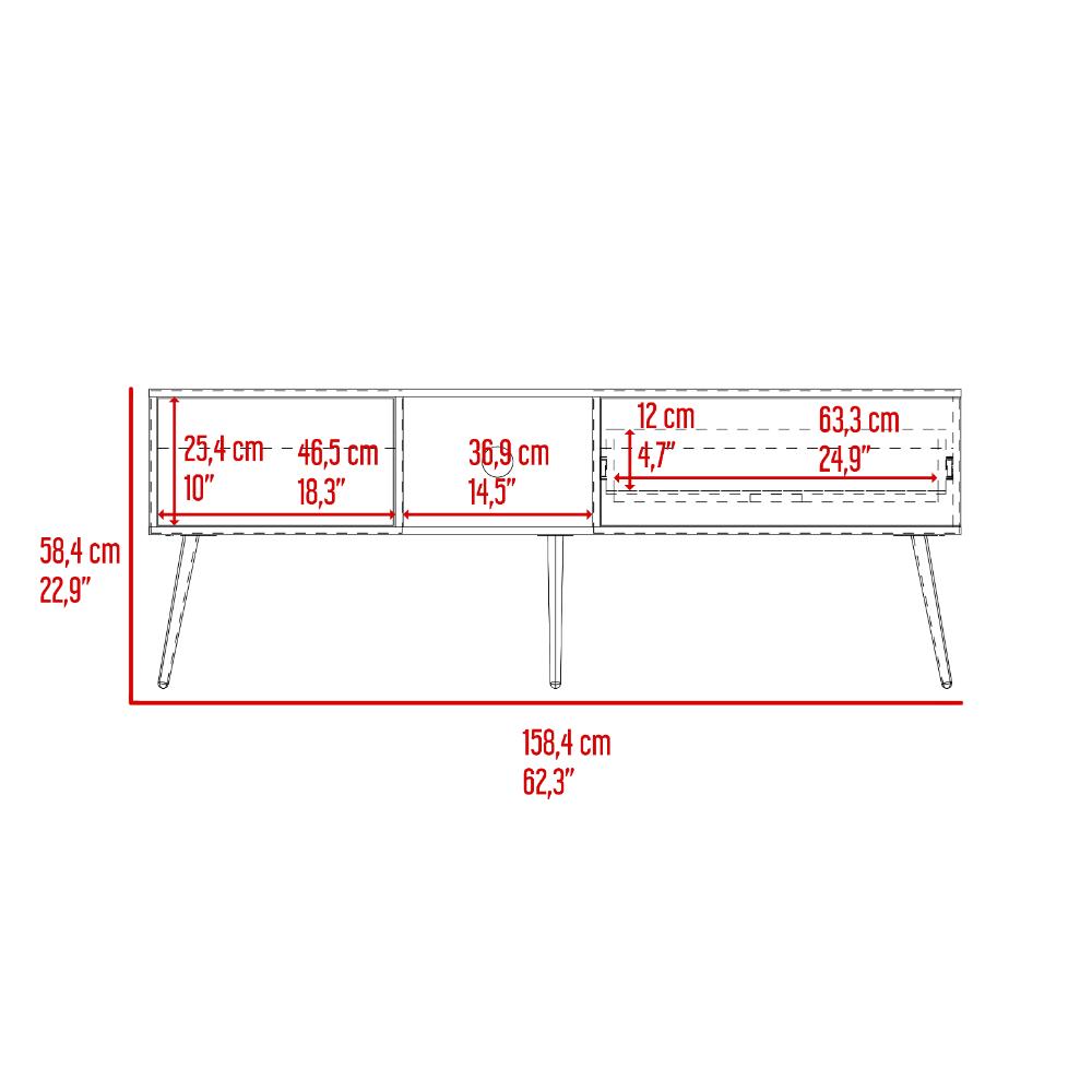 Mesa Para Tv Toronto, Milan y Plata Oscuro, Para Televisor Hasta 70 Pulgadas