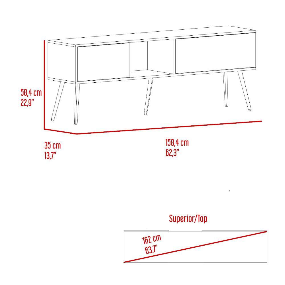 Mesa Para Tv Toronto, Milan y Plata Oscuro, Para Televisor Hasta 70 Pulgadas