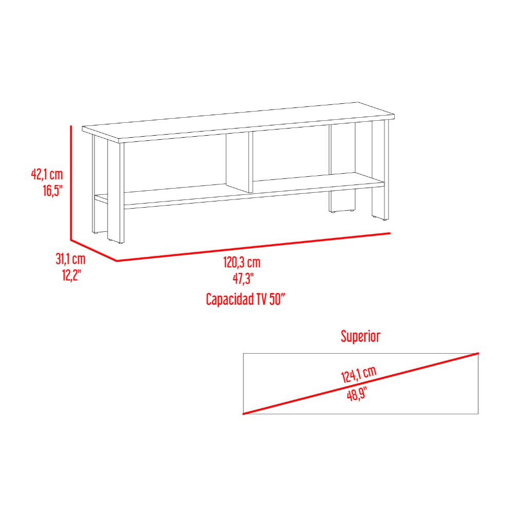 Mesa para TV Navi, Castaño y Wengue, para Televisor hasta 55 Pulgadas