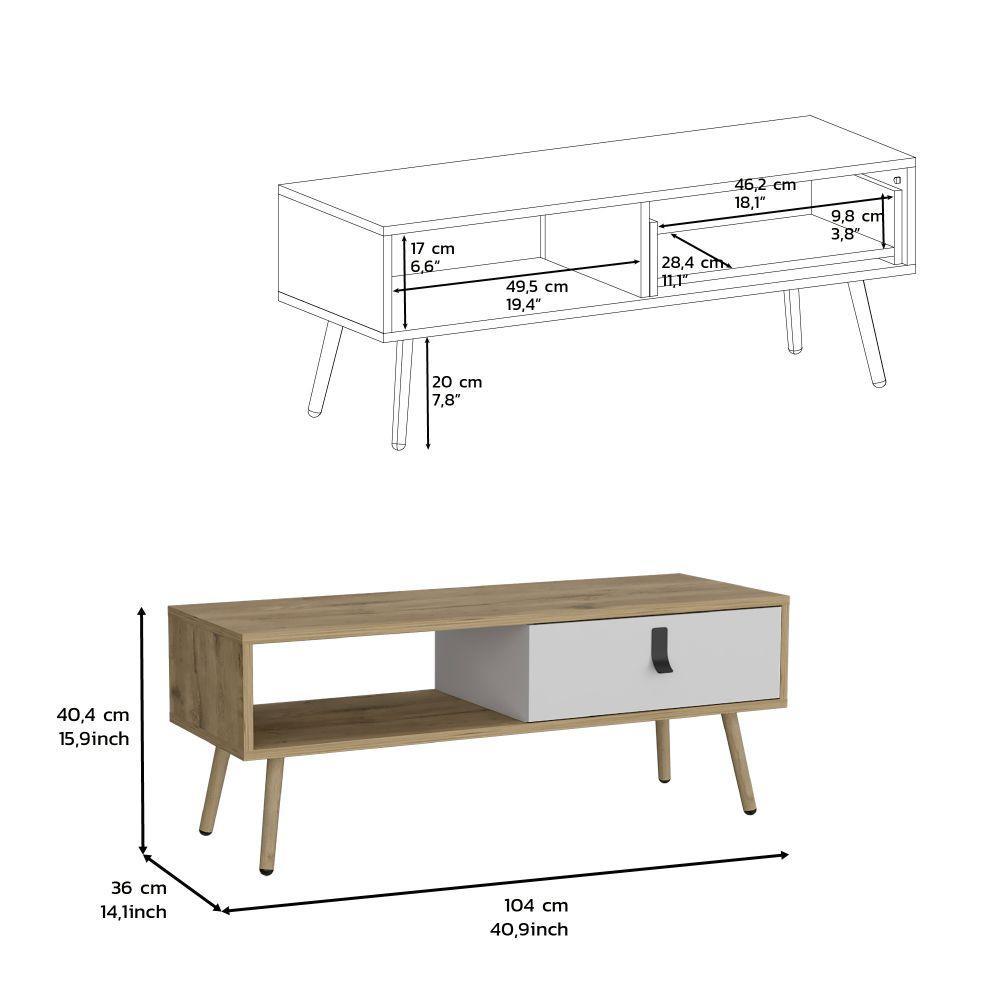Combo para Sala Maory, Incluye Mesa de TV y Mesa de Centro