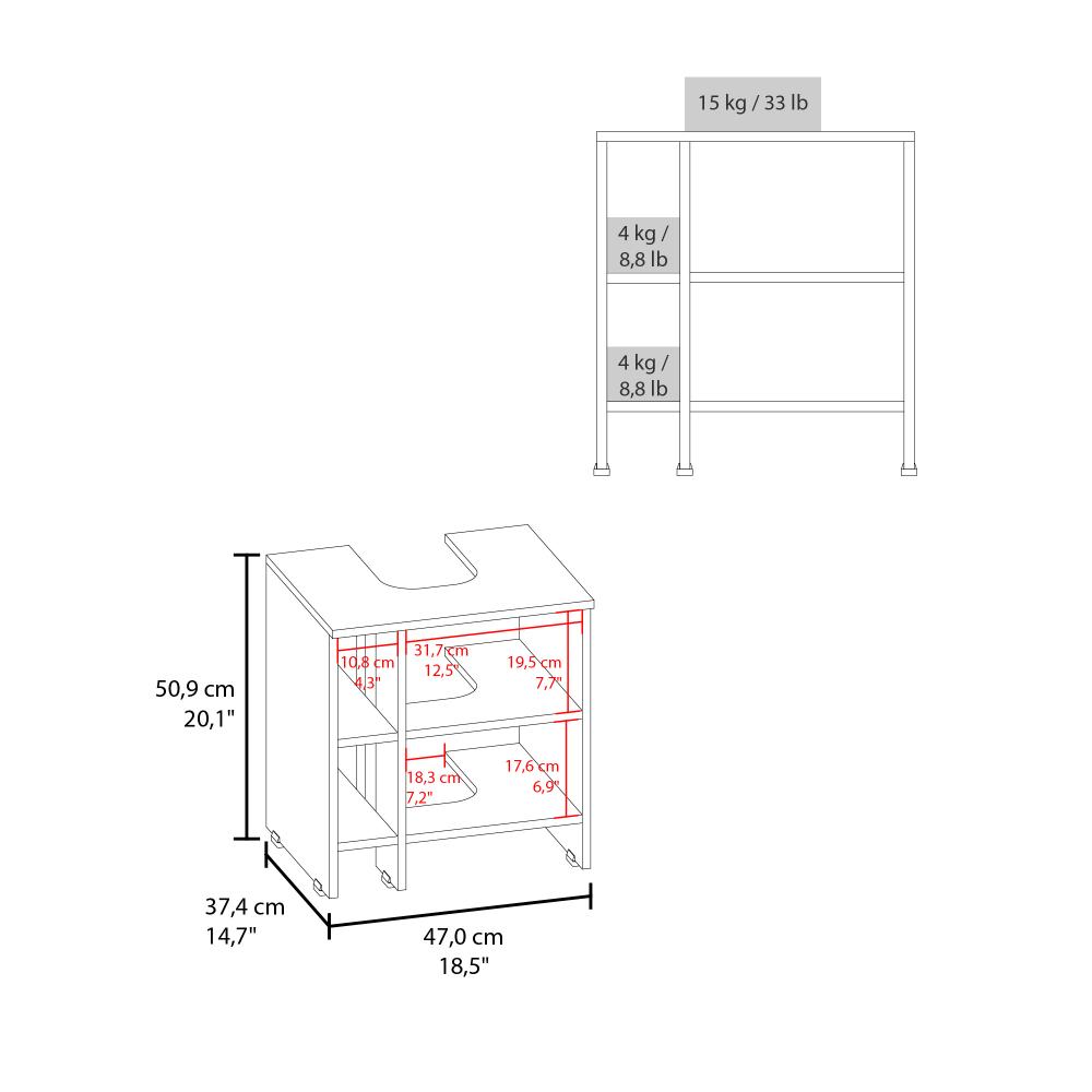 Mueble para Lavamanos Omahi, Milan y Blanco Duqueza, con Variedad de Entrepaños