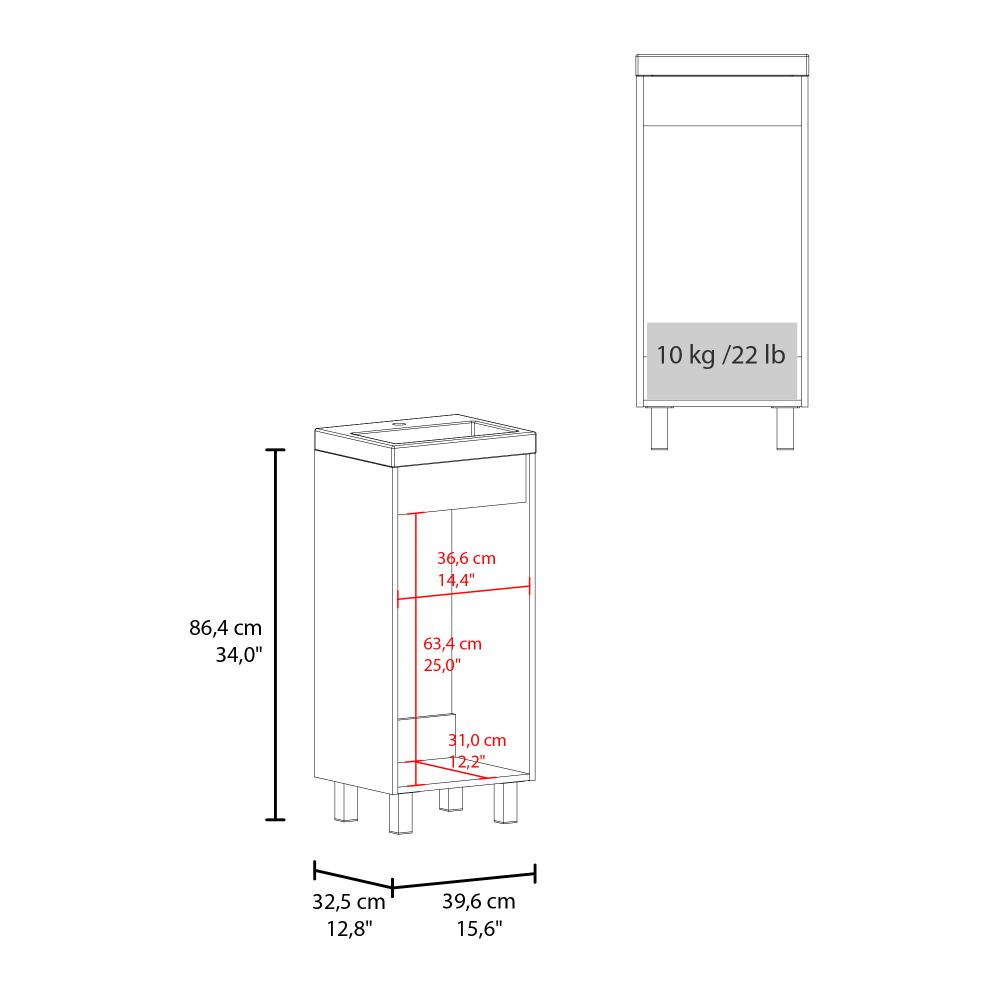 Mueble Lavamanos a Piso Oxford, Fresno Europeo y Plomo, Incluye Lavamanos 40cm ZF