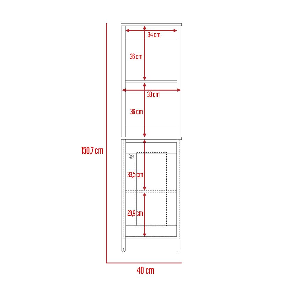Mueble Auxiliar de Baño Aqua, Blanco Duqueza y Café Claro,  con amplio espacio de almacenamiento