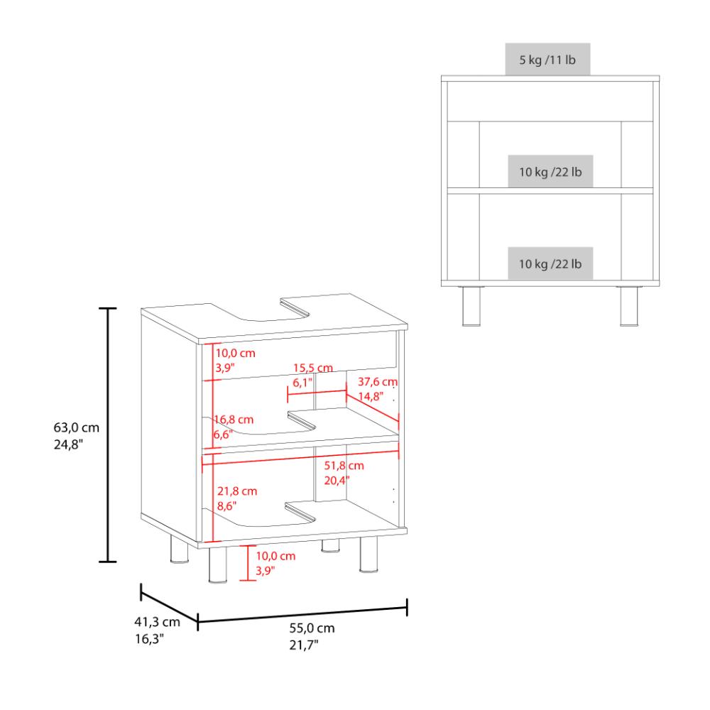 Mueble Para Lavamanos Marlo, Wengue y Fresno Europeo, No incluye Lavamanos