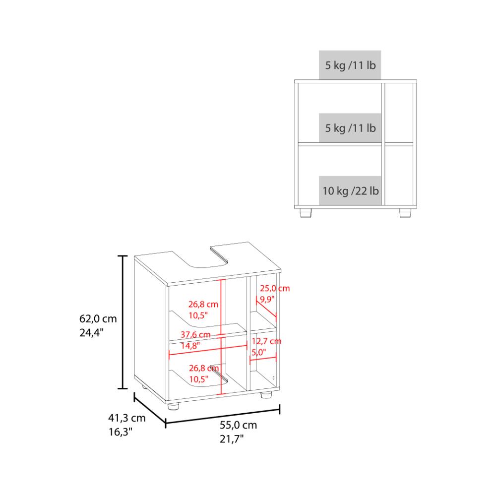 Mueble Para Lavamanos Pascuale, Blanco Duqueza y Fresno Europeo, No incluye Lavamanos