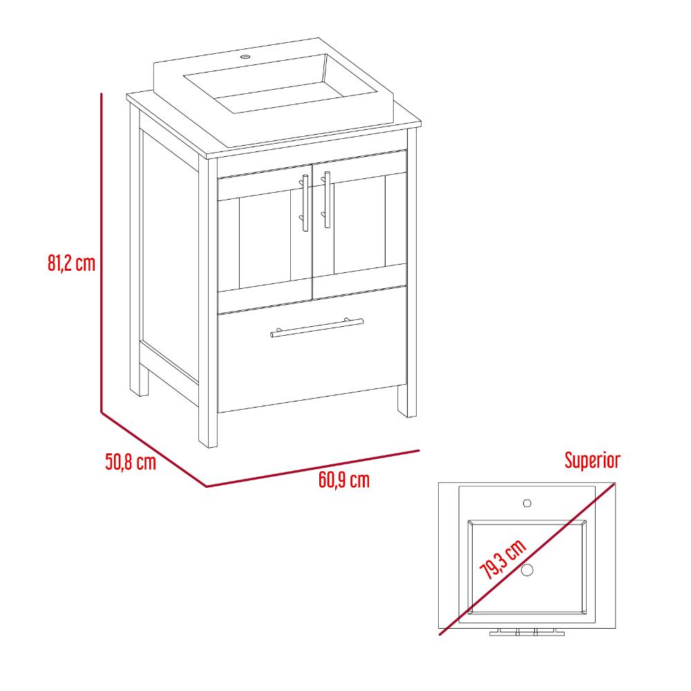 Mueble para Lavamanos Hilda, Blanco Duqueza, con dos puertas no incluye lavamanos