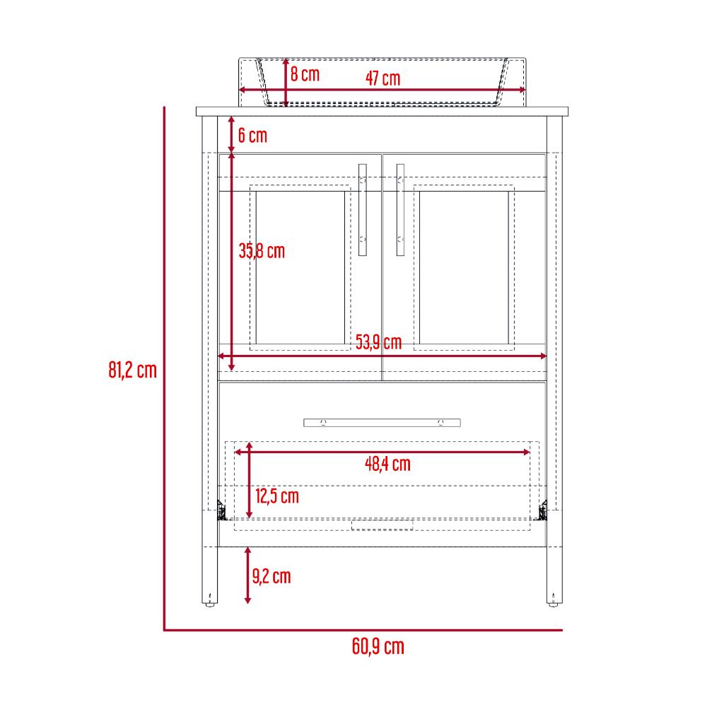Mueble para Lavamanos Hilda, Blanco Duqueza, con dos puertas no incluye lavamanos