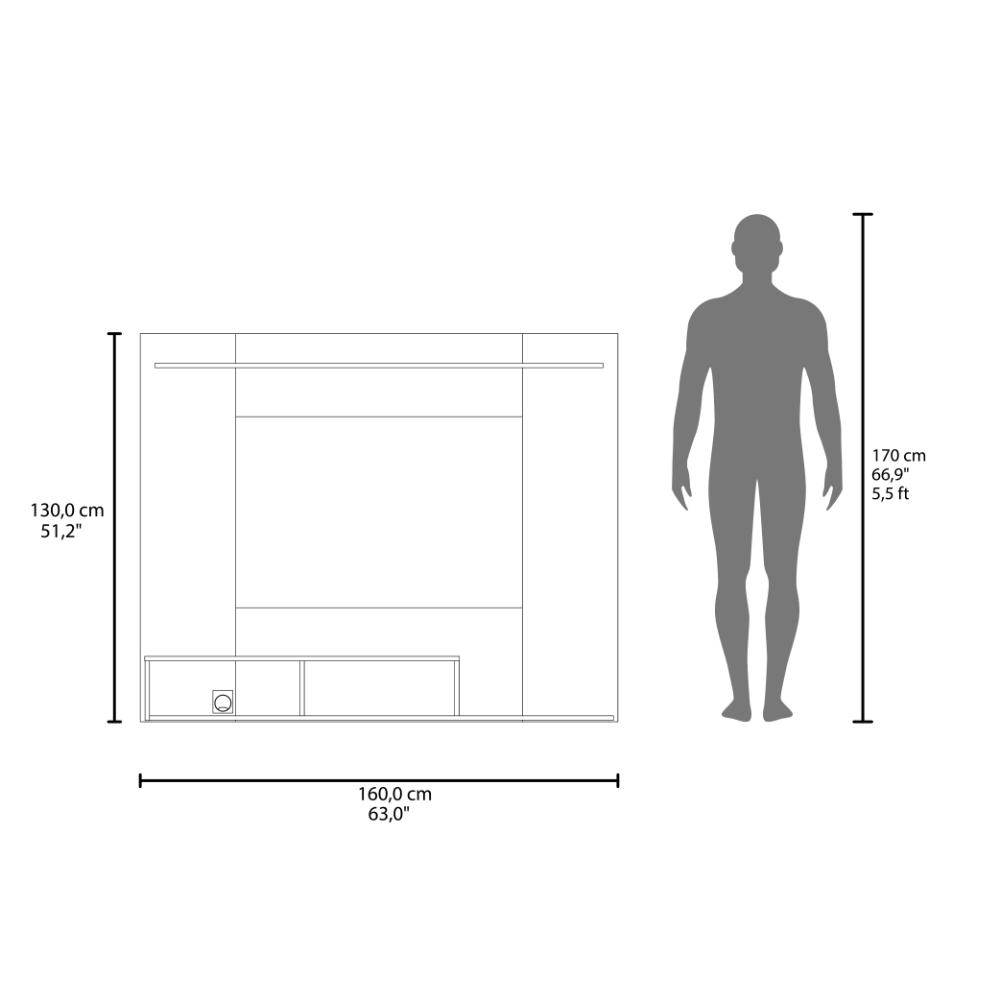 Panel de TV Munt, Kronos Wengue y Kronos Fresno, con Espacio para Televisor de hasta 70" ZF