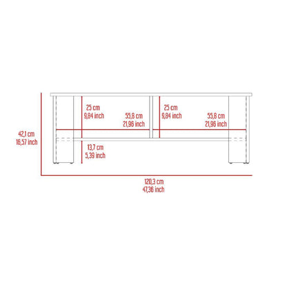 Mesa Para Tv Navi, Bardolino y Blanco Duqueza, Para Televisor Hasta 55 Pulgadas
