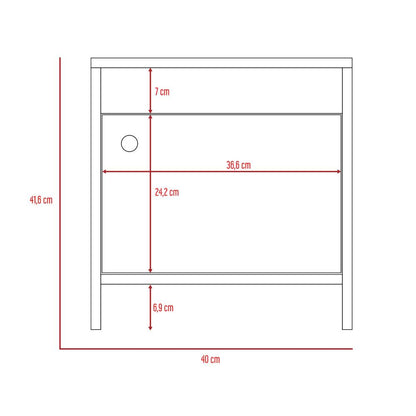 Mesa de Noche Tutto, Café Claro, con Cajón Para Guardar Objetos Ideal Para Espacios Reducidos
