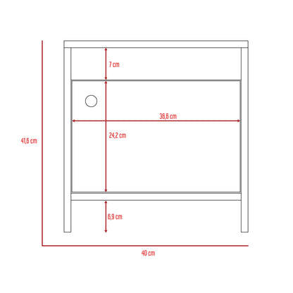 Mesa de Noche Tutto, Canela, con Cajón Para Guardar Objetos Ideal Para Espacios Reducidos