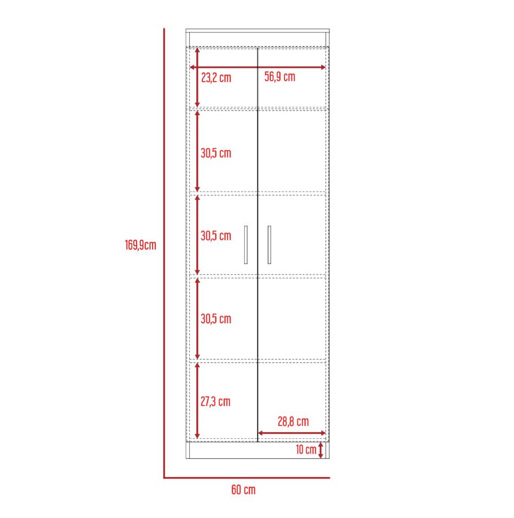 Alacena Barlovento, Wengue, Cuenta con Cinco Entrepaños y Dos Puertas Batientes