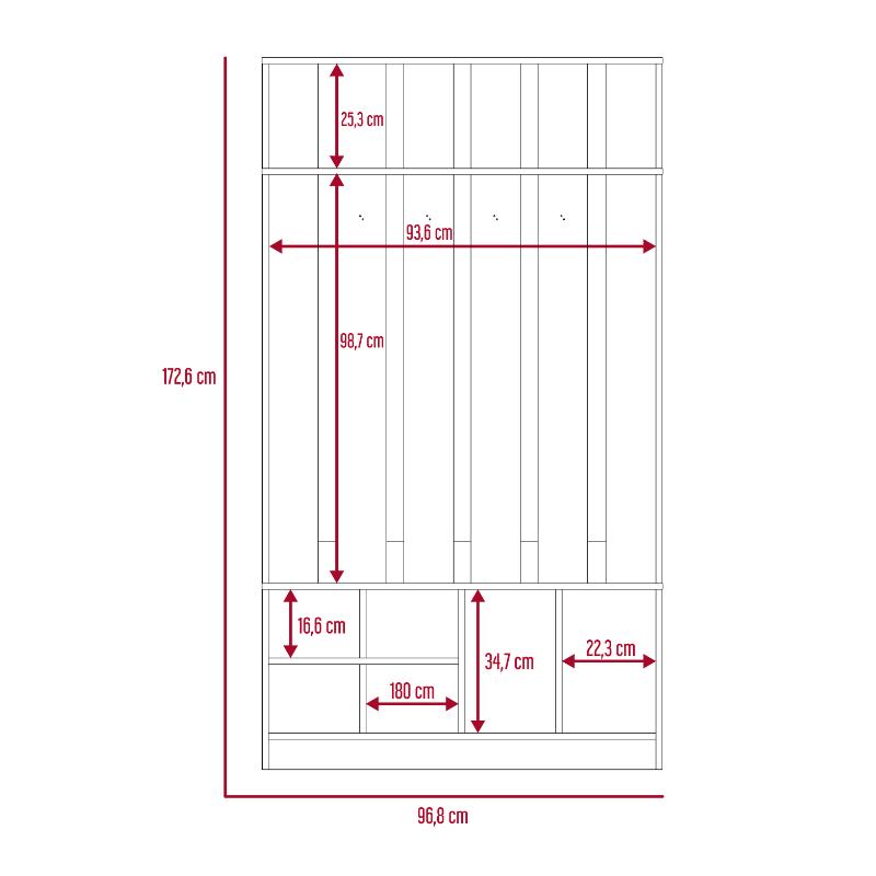 Mueble Auxiliar Zapatero Ascher, Avellana, Ideal Para Ubicar Bolsos Entre Otros
