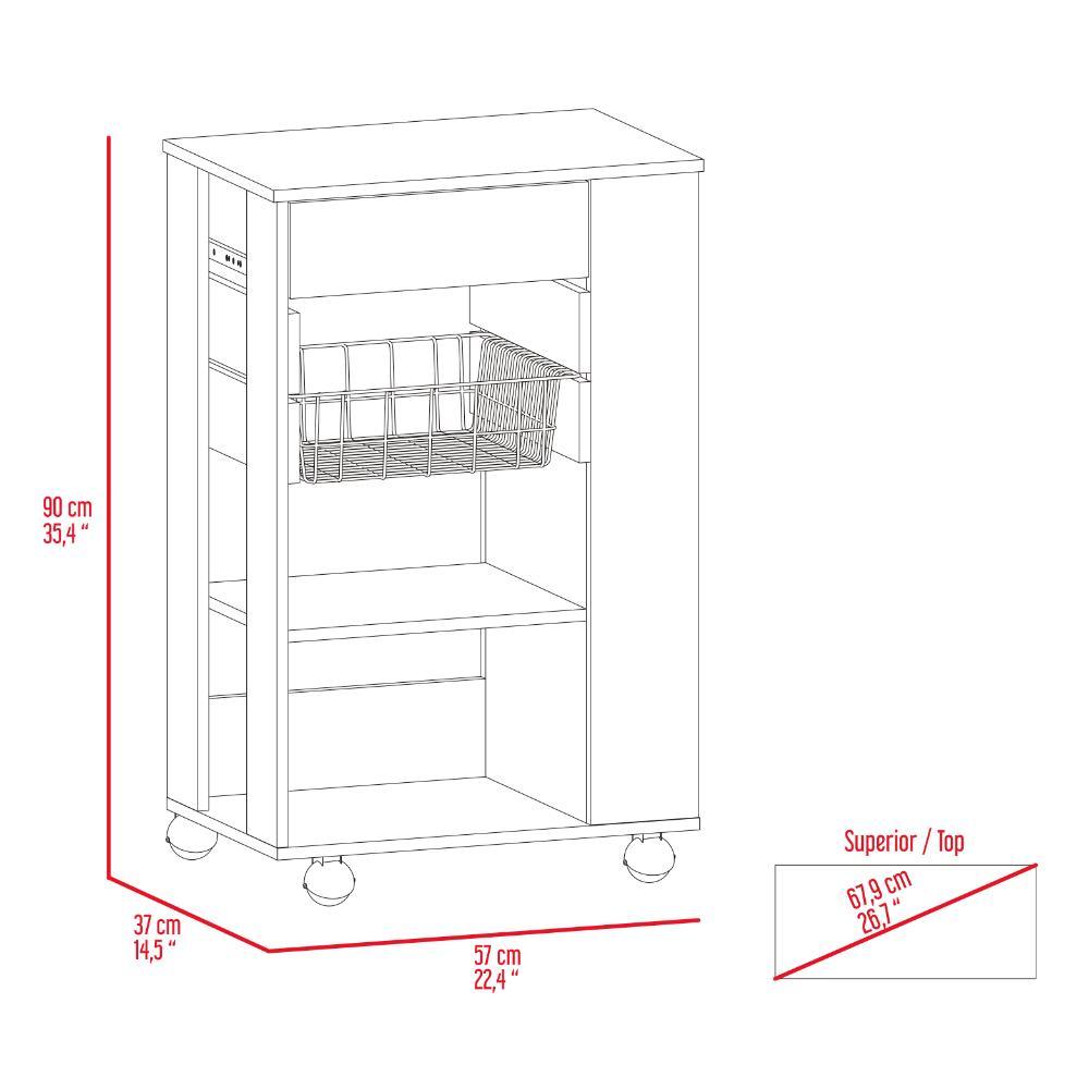 Set de 2 Organizadores de Cocina Alhena, Blanco y Moca, con Entrepaños para Ubicar Elementos de Cocina
