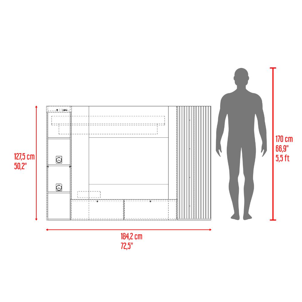 Panel de TV Gamma, Capri y Avellana con Espacio para Televisor de hasta 65"