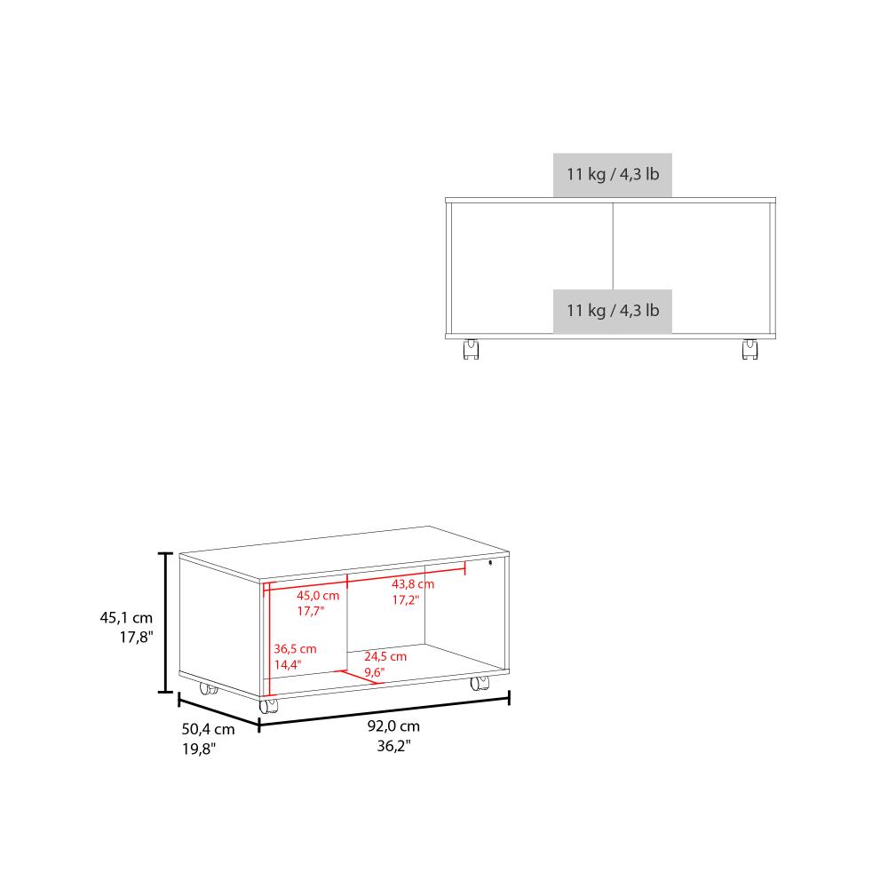 Mesa de Centro Patrick, Wengue, con espacio para colocar objetos decorativos ZF