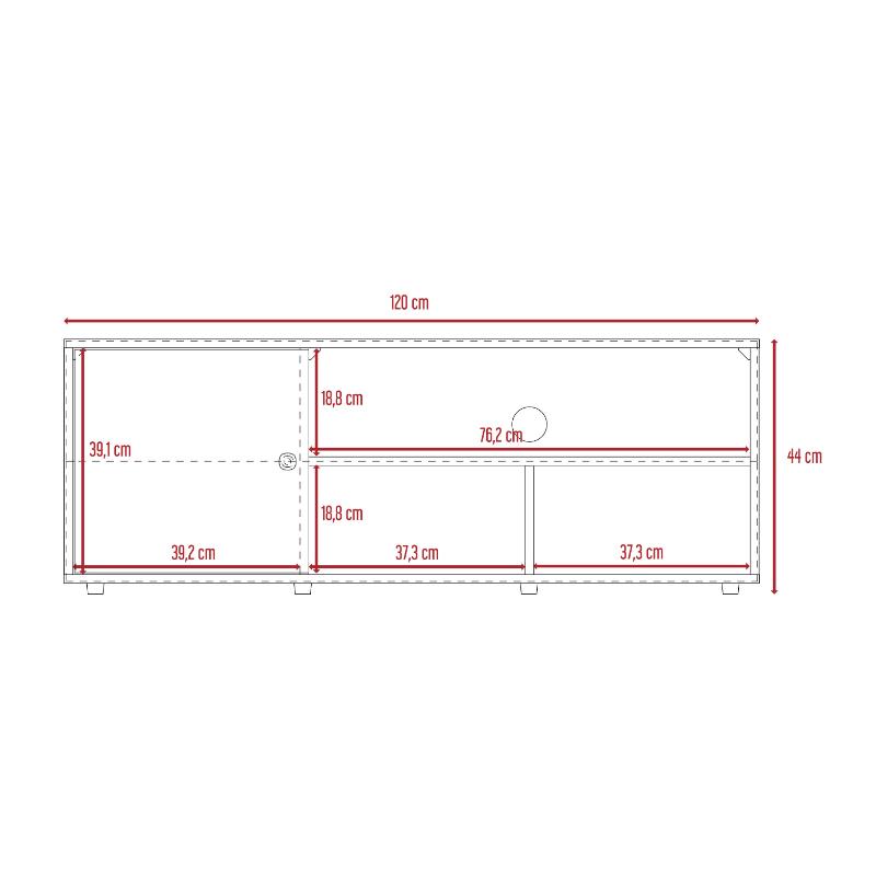 Mesa Para Tv Noah, Macadamia y Blanco Vainilla, para tv de hasta 55 pulgadas