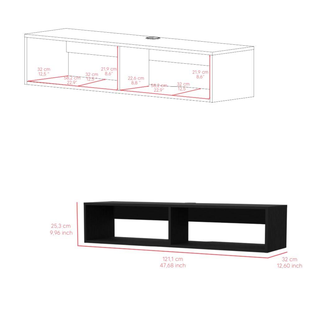Mesa para TV Flotante Rocky, Wengue, Apto Pata TV de hasta 45''