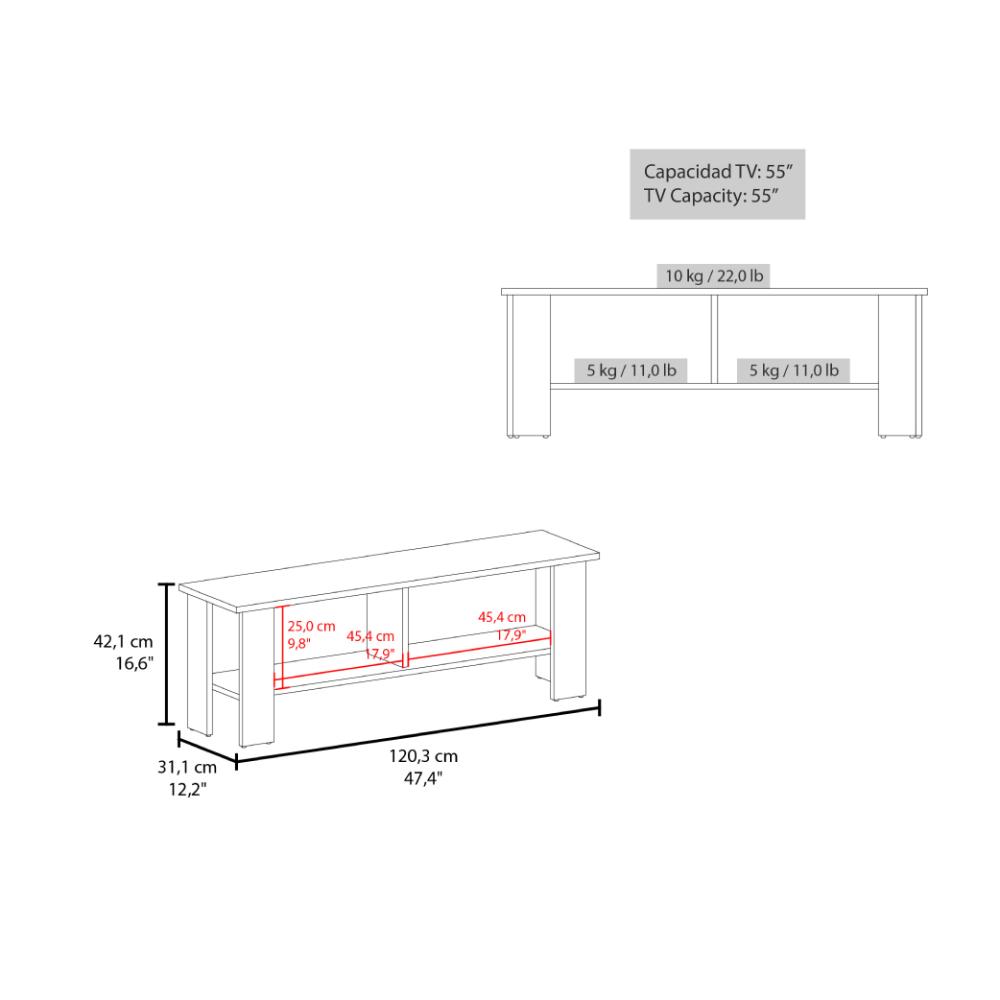 Mesa Para Tv Navi, Wengue, Para Televisor Hasta 55 Pulgadas ZF
