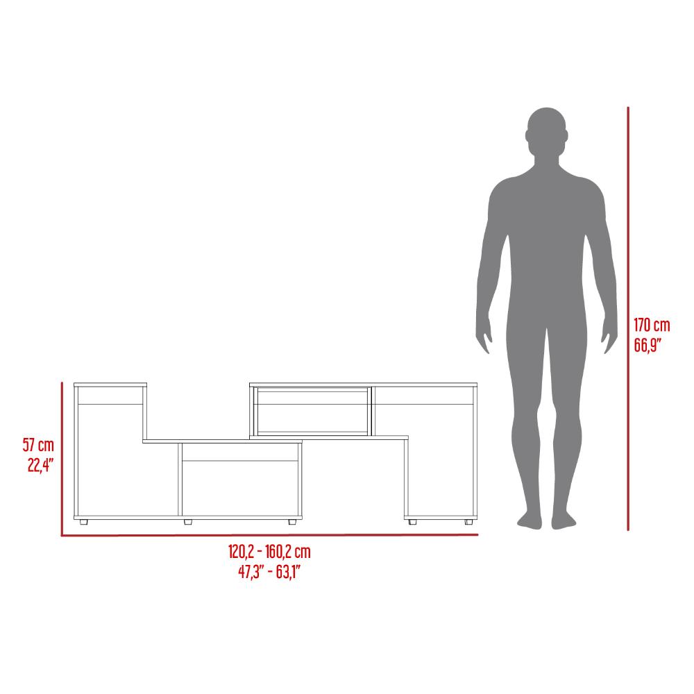 Mesa Para Tv Ascher, Cartagena y Blanco, con Espacio Para Televisor de 50 Pulgadas