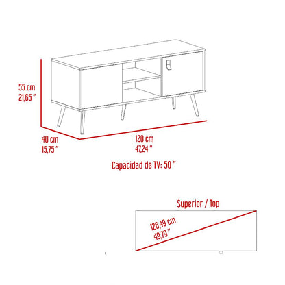 Mesa Para TV Mirabella, Wengue y Toquilla, Con dos puertas para tv 55"