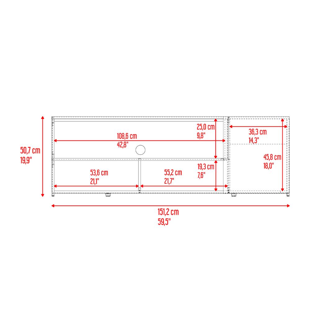 Mesa para TV Noland, Fresno Europeo y Wengue, para Televisor hasta 65"
