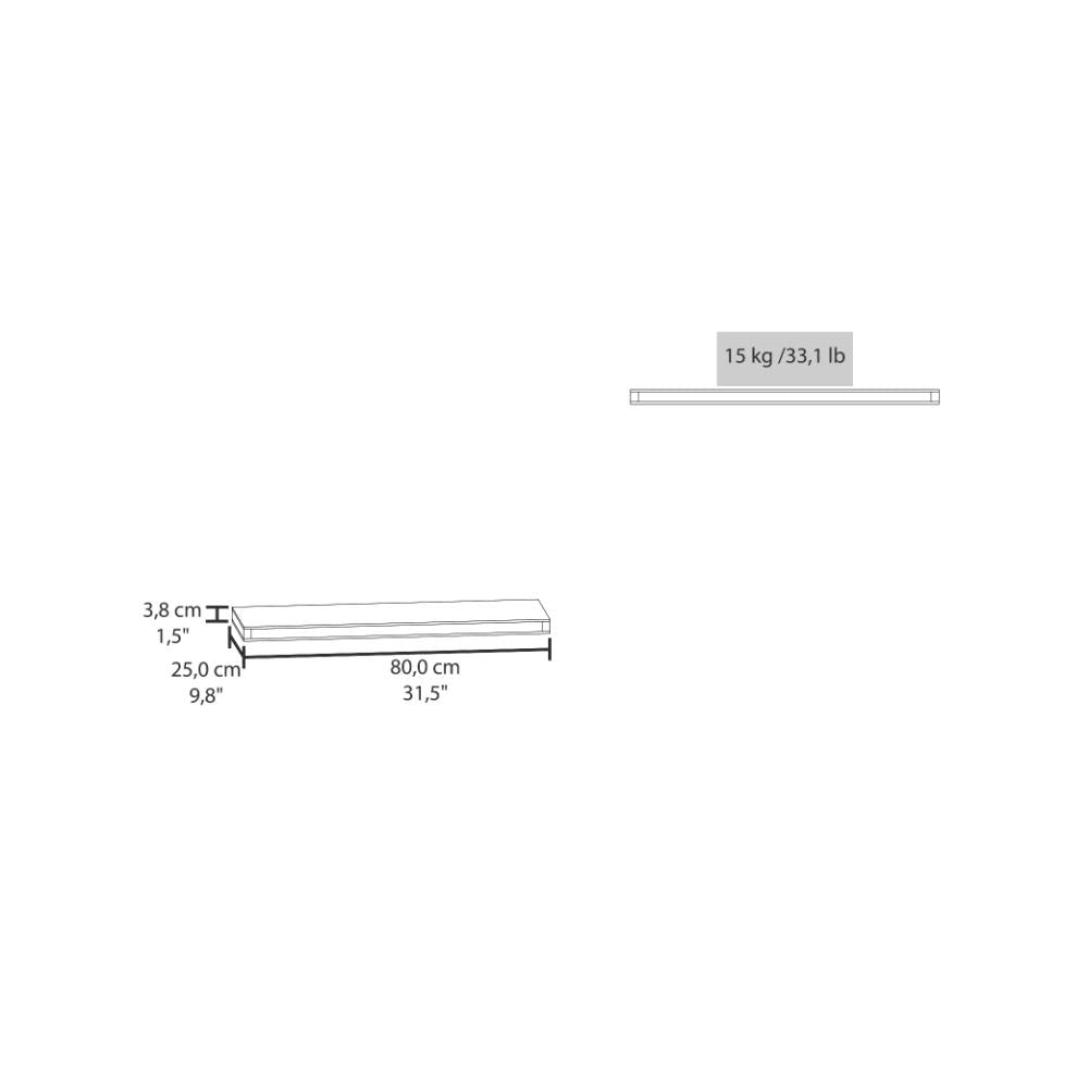 Repisa Flotante Maca X2, Wengue, con espacio para ubicar objetos ZF