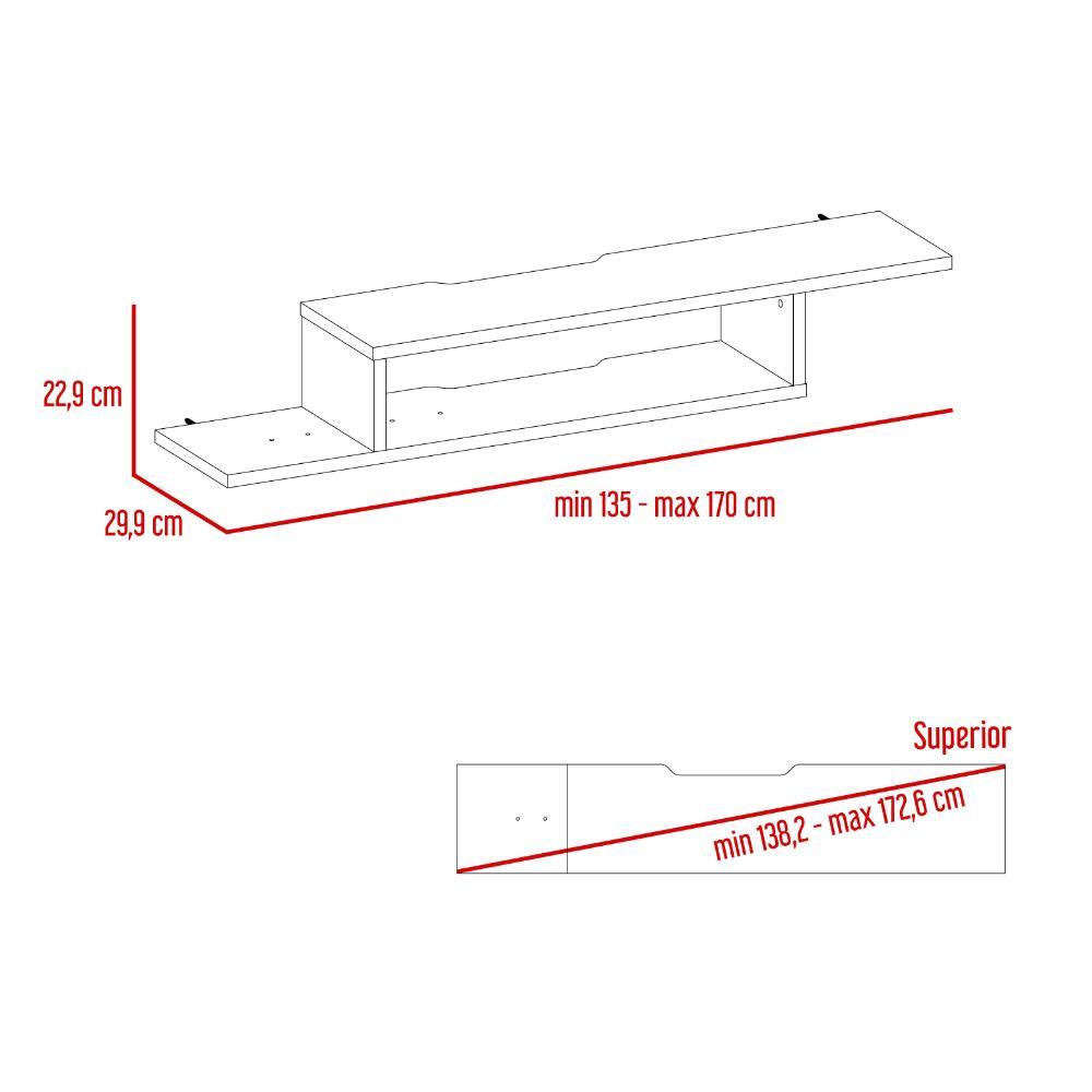 Mesa Para Tv Flotante Dilix, Nogal, con superficie para objetos decorativos