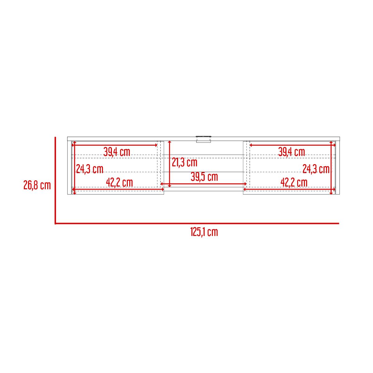 Mesa Para Tv Flotante Gleid, Macadamia, con Dos Puertas Abatibles sin inv