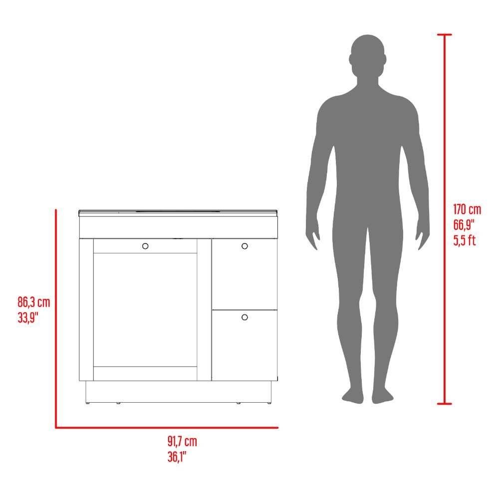 Mueble Para Lavamanos Baluarte, Blanco Duqueza, Incluye lavamanos Praia 36 ZF