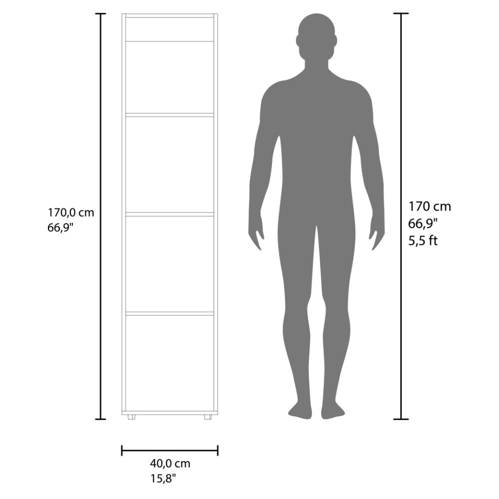 Closet Con Espejo Alma, Wengue, Una puerta abatible y entrepaños para guardar ropa ZF