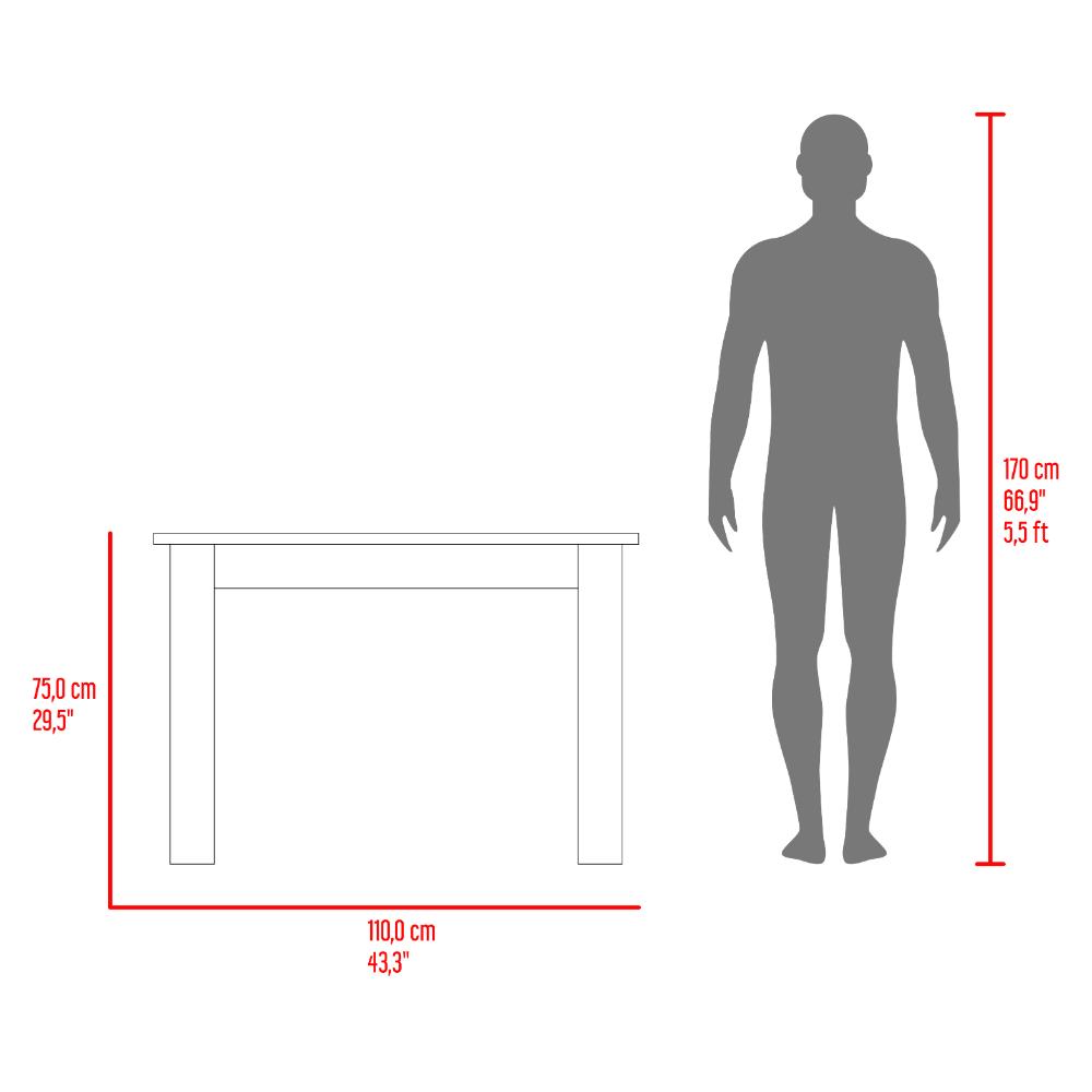 Mesa para Comedor Estrella 110, Miel, con Espacio para Cuatro Personas, No Incluye Sillas