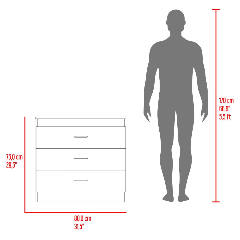 Organizador Conor, Cartagena y Blanco, con Tres Cajones Organizadores y Manijas Metálicas