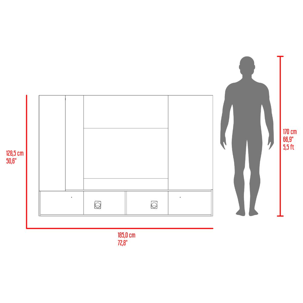 Panel de Tv Beta, Wengue y Mamba con Espacio Para Televisor de Hasta 65"