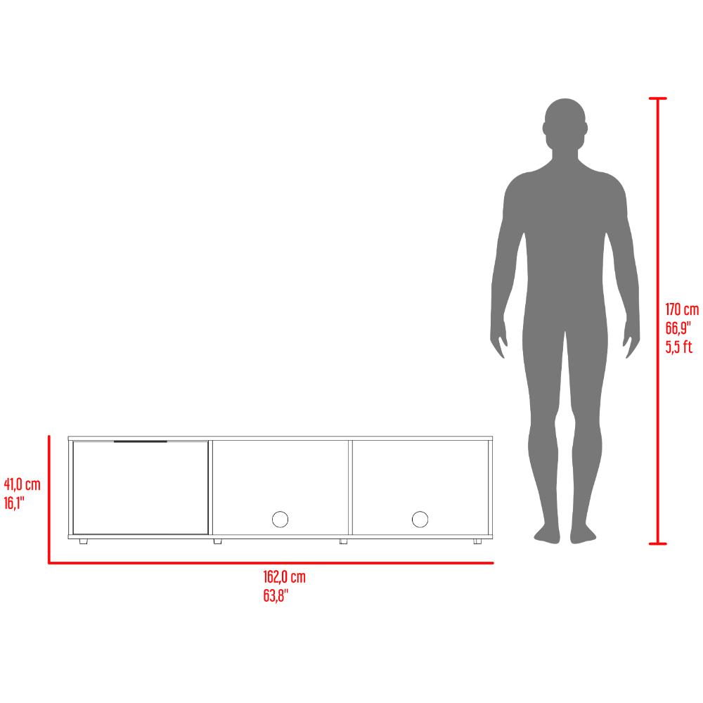 Mesa para TV Dorne, Avellana, con Puerta Abatible, para Televisor hasta 65"