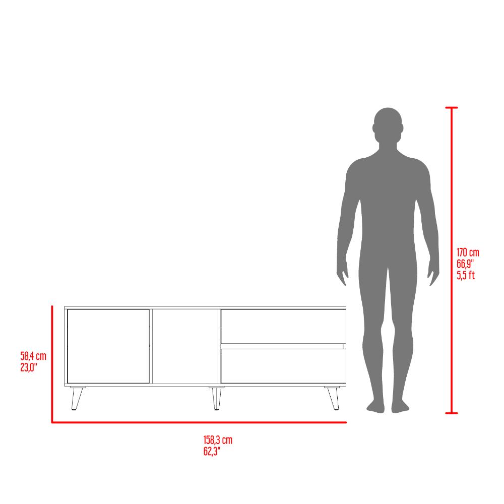 Mesa para TV Bored, Cartagena y Blanco, con Espacio para Televisor de hasta 60 Pulgadas