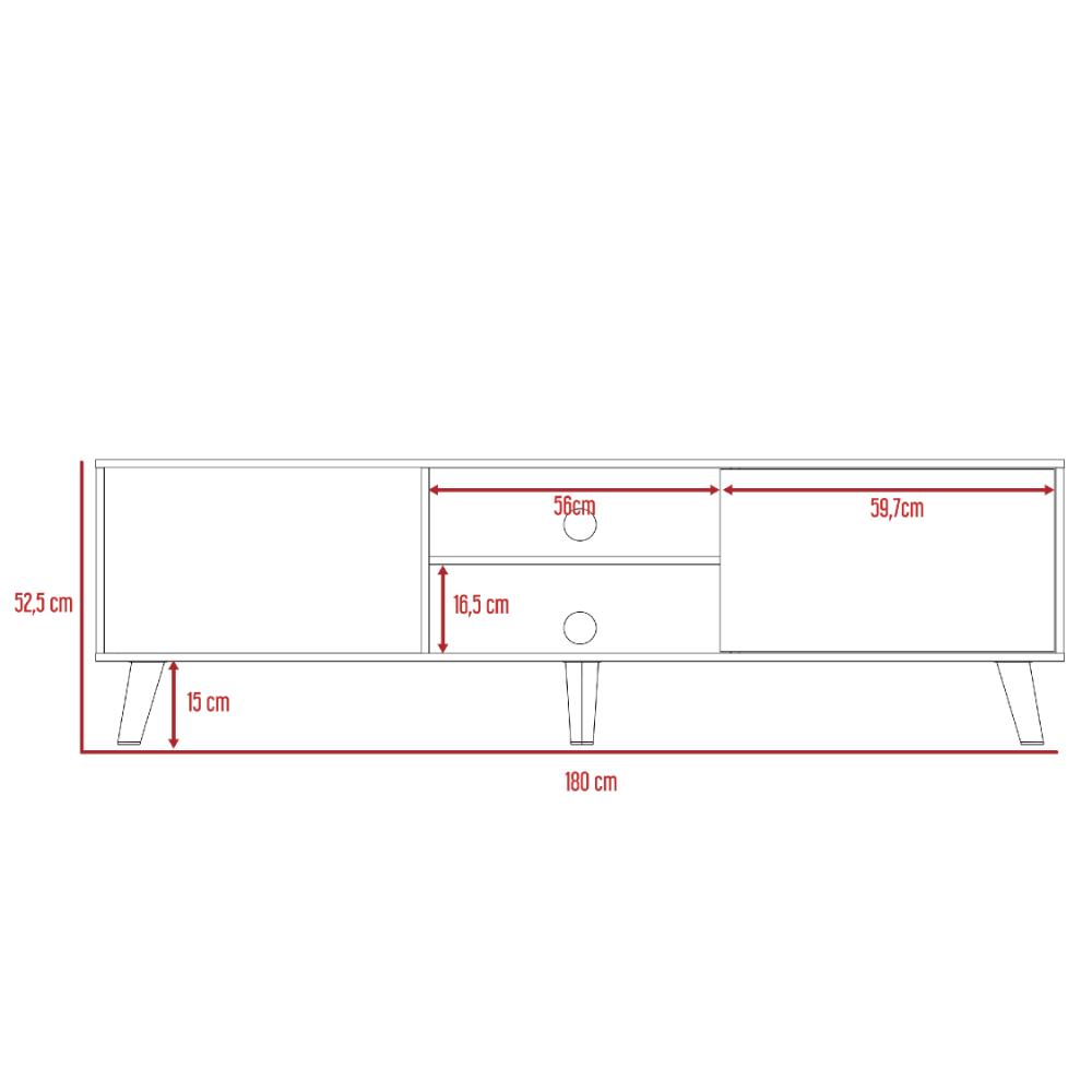 Mesa para TV Telmo, Avellana, con Espacio para TV hasta de 80 Pulgadas