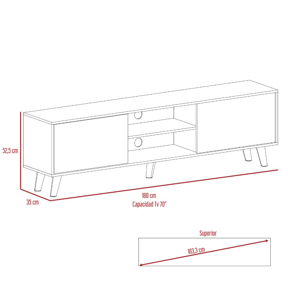 Mesa para TV Telmo, Avellana, con Espacio para TV hasta de 80 Pulgadas