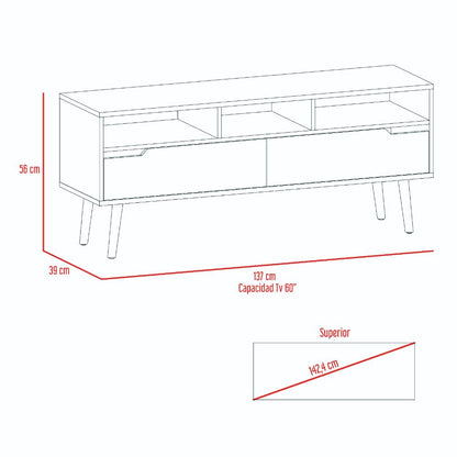 Mesa Para Tv Raichel, Nogal y Plata Oscuro, Para Televisor de 60 Pulgadas