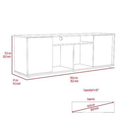 Mesa para TV Panac, Wengue, con puertas abatibles 65" ZF