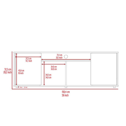 Mesa para TV Panac, Wengue, con puertas abatibles 65" ZF