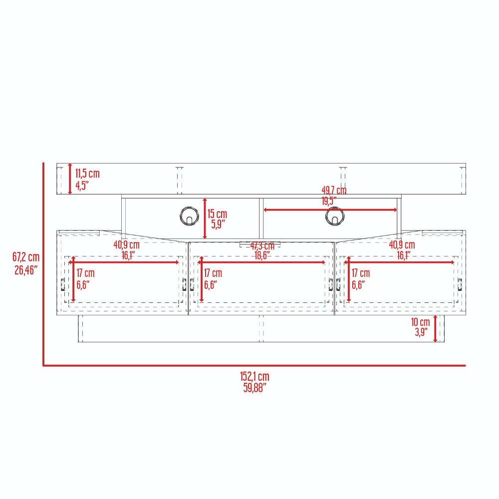 Mesa Para Tv Teo, Nogal, con Espacio Para Televisor de Hasta 65 Pulgadas