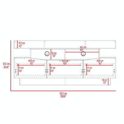 Mesa Para Tv Teo, Nogal, con Espacio Para Televisor de Hasta 65 Pulgadas