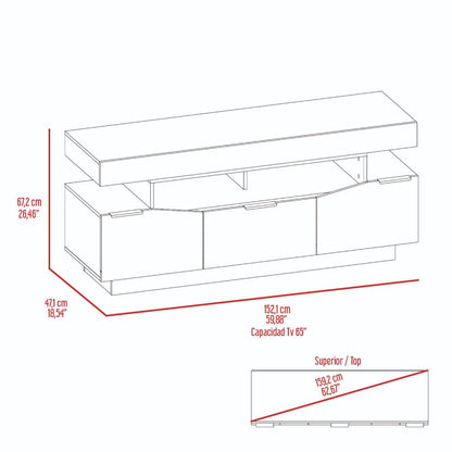 Mesa Para Tv Teo, Nogal, con Espacio Para Televisor de Hasta 65 Pulgadas