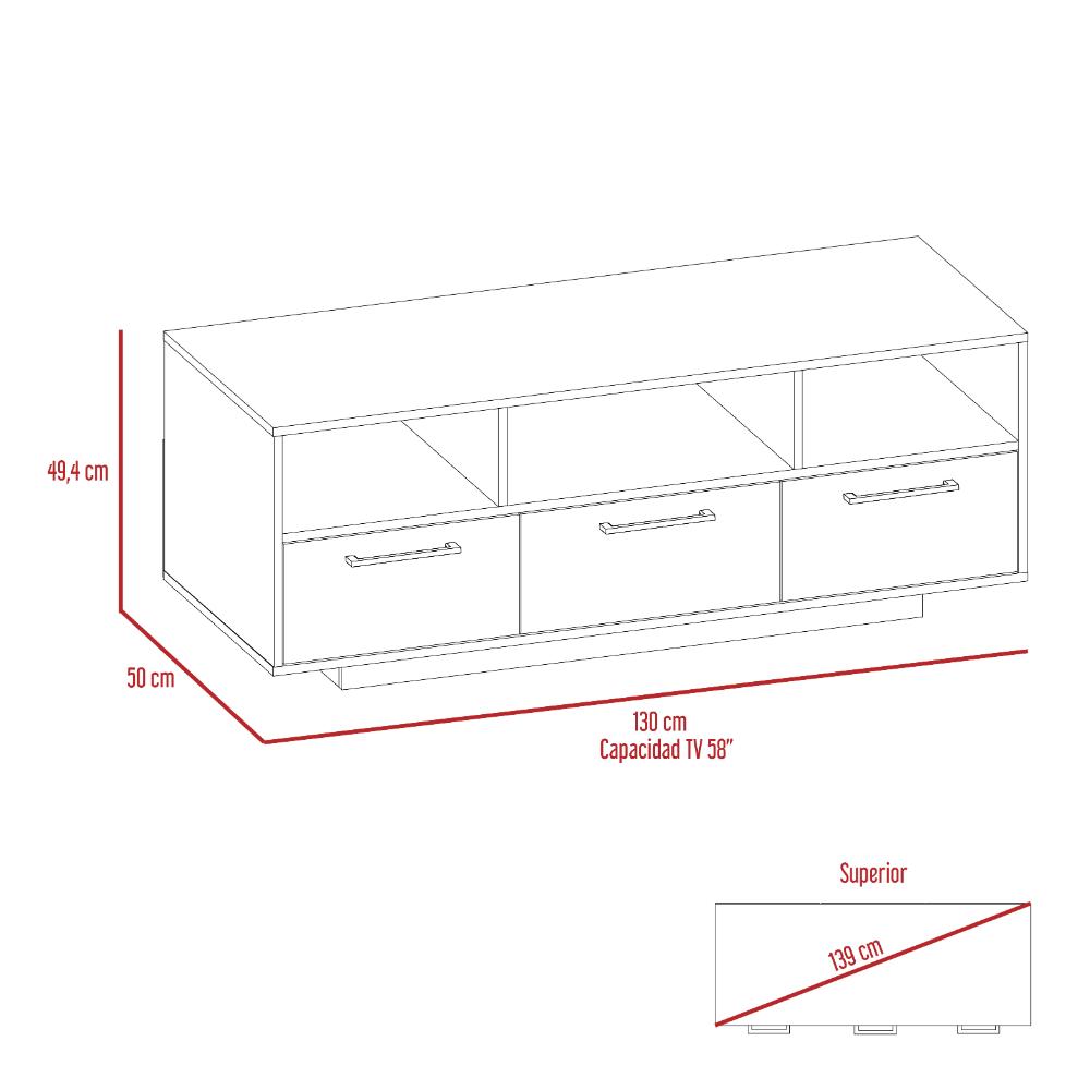 Mesa Para Tv Wema, Wengue y Chocolate, con Espacio Para Televisor y varios entrepaños