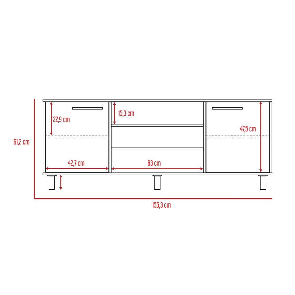 Mesa Para Tv Wesley, Wengue y Miel, con Espacio Para Televisor de 65 Pulgadas